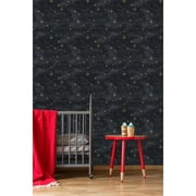 Stars on Black Peel and Stick Wallpaper 25"W x 125"H