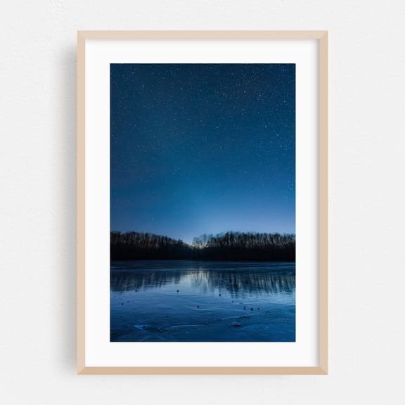Stars over Beaver Creek - Charlottesville Virginia Photography Oak Framed Wall Art Print 16 x 24 inches