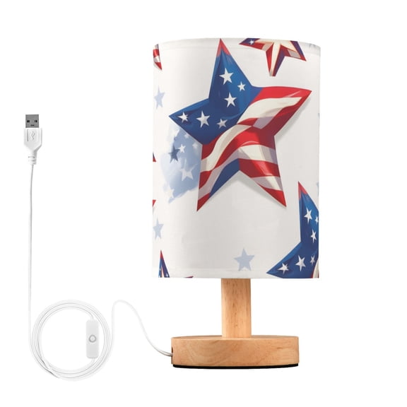 Stars with Flag Pattern Table Lamp with USB Port LED Warm Light Lamp Night Light Home Decor