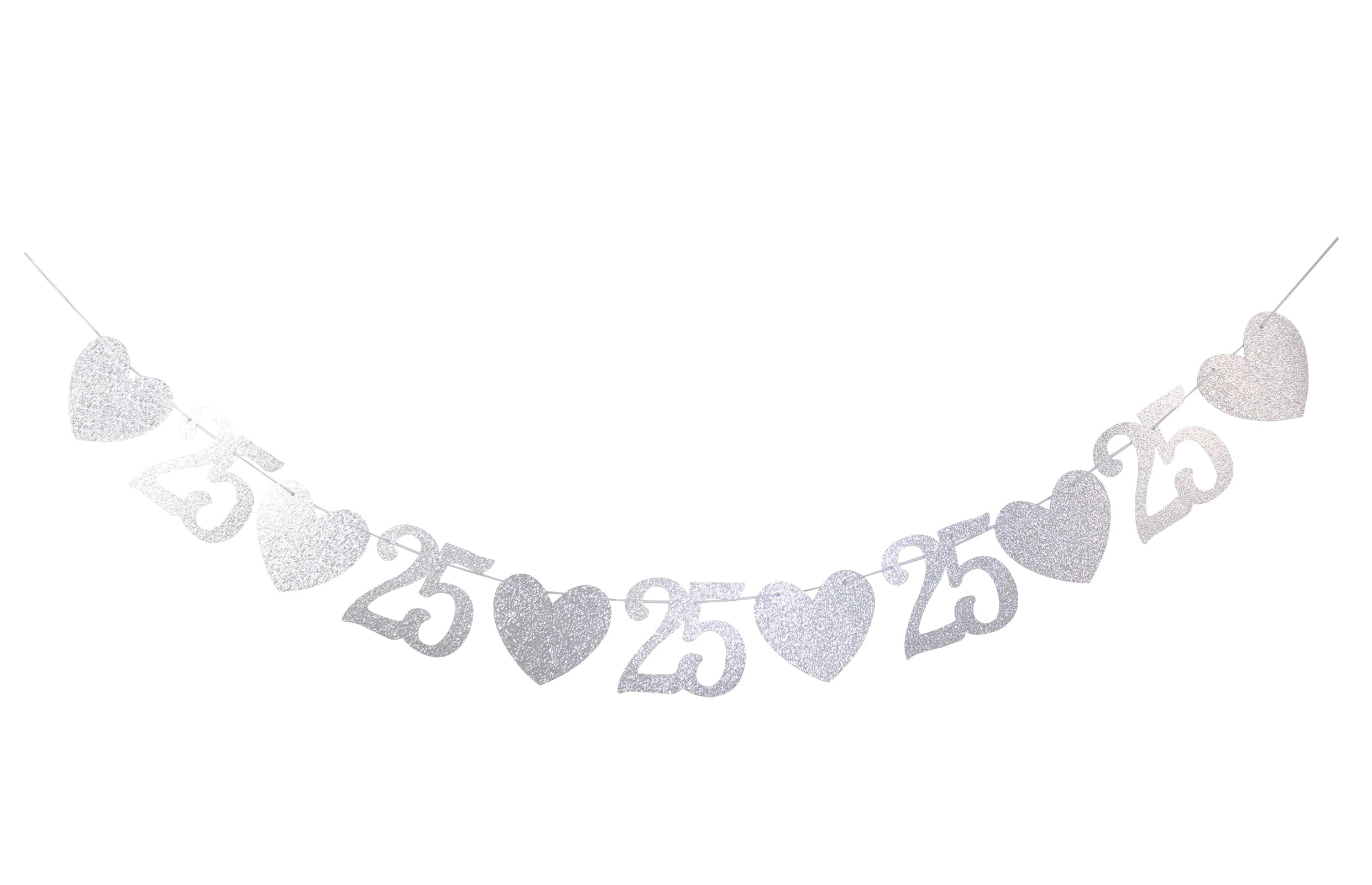 Happy 25th Birthday Glitter Garland Banner - 6.7ft Party Decoration Sign For 25 Year Old - View #5