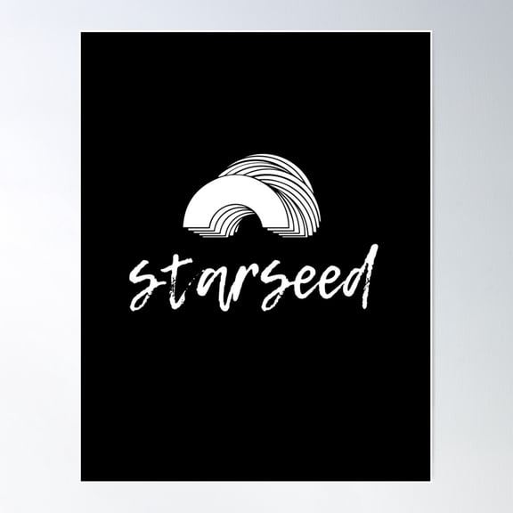 Starseed With Graphic Elements On Black Poster Wall Art, Modern Wall Decor For Living Room Bedroom, 24x36 UNFRAMED