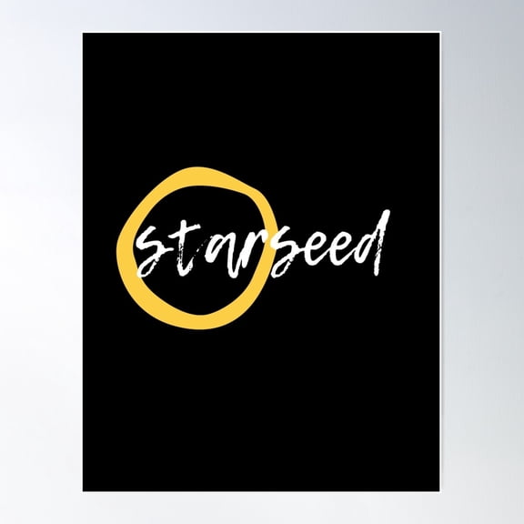 Starseed With Yellow Circle On Black Poster Wall Art, Modern Wall Decor For Living Room Bedroom, 24x36 UNFRAMED