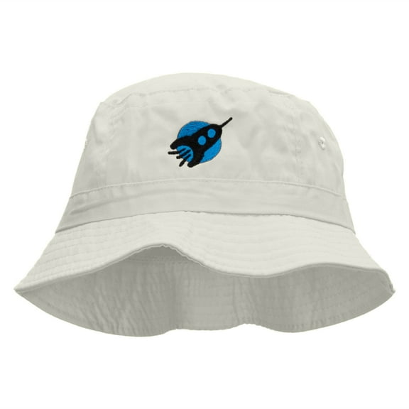 Starship Embroidered Bucket Hat - White OSFM