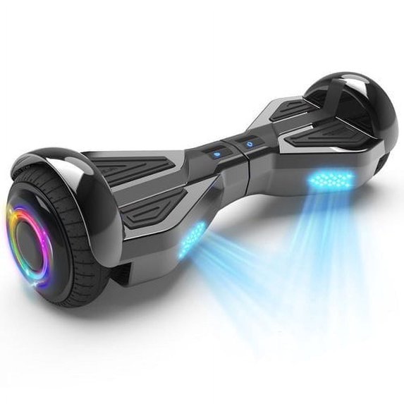 Starship Hoverboard with Bluetooth Speaker, Chrome Color Self Balancing Scooters with Science Fiction Design and 6.5 inch LED Wheels