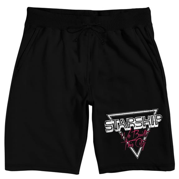 Starship We Built This City Men's Black Sleep Pajama Shorts
 - Medium
