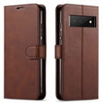 thumbnail image 1 of Starshop Case for Google Pixel 6 Pro, +Glass Screen Protector Premium Leather Wallet Pocket Brown, 1 of 7