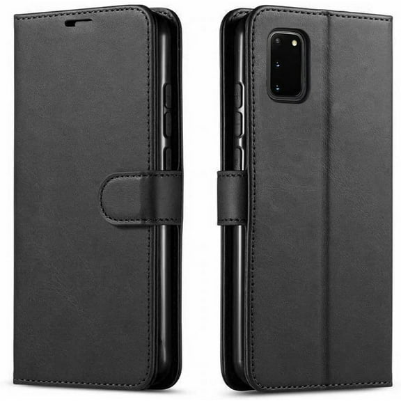 Starshop Case for Moto G Stylus 2022, +Glass Screen Protector, Premium Leather Wallet Pocket Black