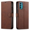 thumbnail image 1 of Starshop Case for Motorola Moto G 5G 2022, +Glass Screen Protector, Premium Leather Wallet Pocket Brown, 1 of 8