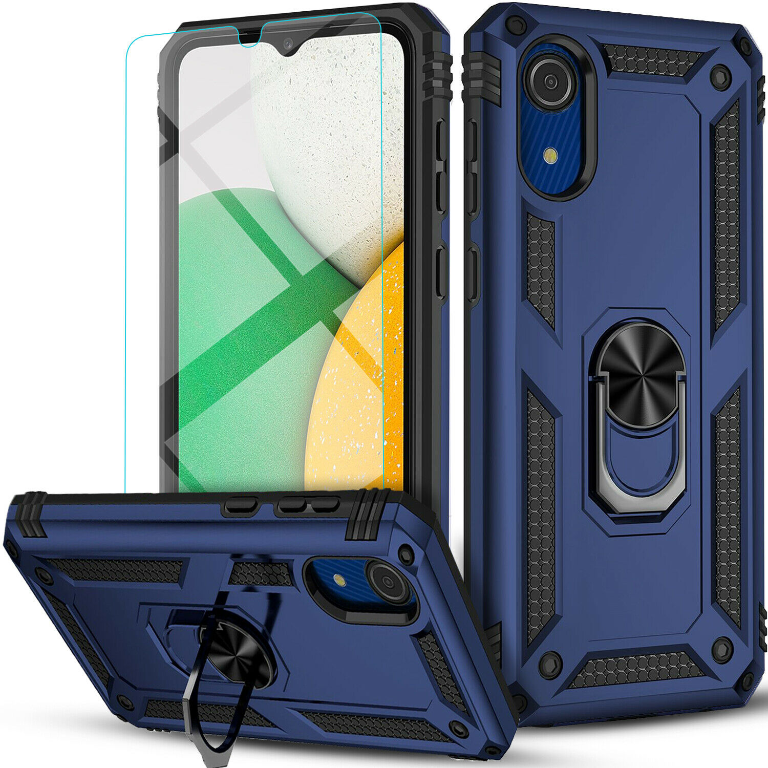 Starshop Kickstand Case for Galaxy A03 Core + Screen Protector, Drop ...