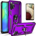 thumbnail image 1 of Starshop Case for Samsung Galaxy A13 4G, +Glass Screen Protector Drop Protection Ring Kickstand Cover Purple, 1 of 7