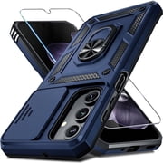 Starshop For Samsung Galaxy S26 Plus Case Phone Cover With Slide Camera Cover And Kickstand - Blue