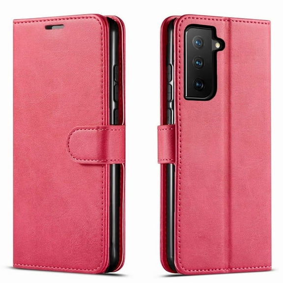 Starshop Galaxy A15 5G case, With Tempered Glass Protector, Premium Leather Wallet Pocket Cover and Credit Card Slots Pink