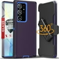 thumbnail image 1 of Starshop Galaxy Note 20 Ultra case, With Tempered Glass Protector, Shockproof Protection Rugged Hybrid Drop Belt Clip Cover Blue, 1 of 5