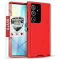 thumbnail image 1 of Starshop Galaxy Note 20 case, With Tempered Glass Protector, Shockproof Protection Rugged Hybrid Drop Belt Clip Cover Red, 1 of 5