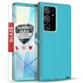 thumbnail image 1 of Starshop Galaxy S22 case, With Tempered Glass Protector, Shockproof Protection Rugged Hybrid Drop Belt Clip Cover Teal, 1 of 5