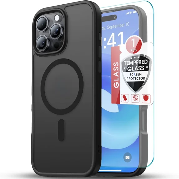 Starshop Google Pixel 10A Case, Compatible with Magnetic Charging Slim Fit Clear Case With Screen - Black