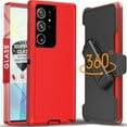 thumbnail image 1 of Starshop Moto G Pure case, With Tempered Glass Protector, Shockproof Protection Rugged Hybrid Drop Belt Clip CoverRed, 1 of 5
