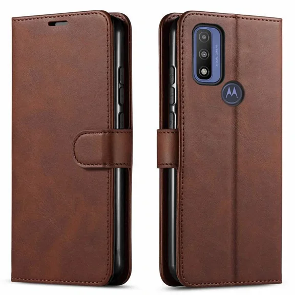 Starshop Motorola G 2026 Case Phone Cover Wallet Pouch Case With Glass Screen - Brown