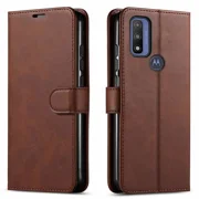 Starshop Motorola G 2026 Case Phone Cover Wallet Pouch Case With Glass Screen - Brown
