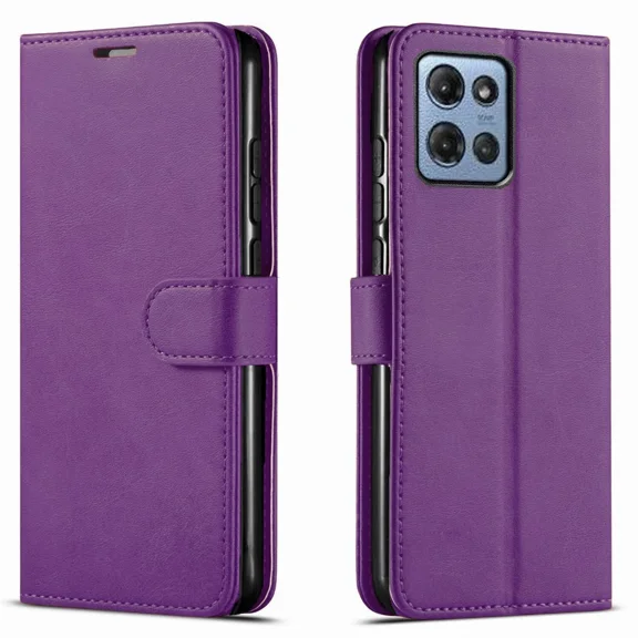 Starshop Motorola G 2026 Case Phone Cover Wallet Pouch Case With Glass Screen - Purple