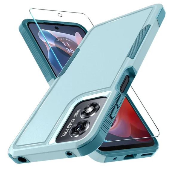 Starshop Motorola G Power 2026 Case Phone Cover Shockproof Case With Glass Screen - Teal