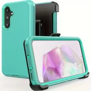 Starshop Samsung Galaxy A17 5G Case Phone Cover Shockproof Holster With Glass Screen - Teal