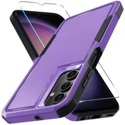 Starshop Samsung Galaxy S26 Plus Case Phone Cover Shockproof Case With Glass Screen - Purple