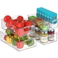 thumbnail image 1 of Starsish Set of 5 Refrigerator Organizer Bin Clear Plastic Stackable Fridge Freezer Storage Container for Pantry Kitchen Cabinet Organization and Storage, 1 of 10