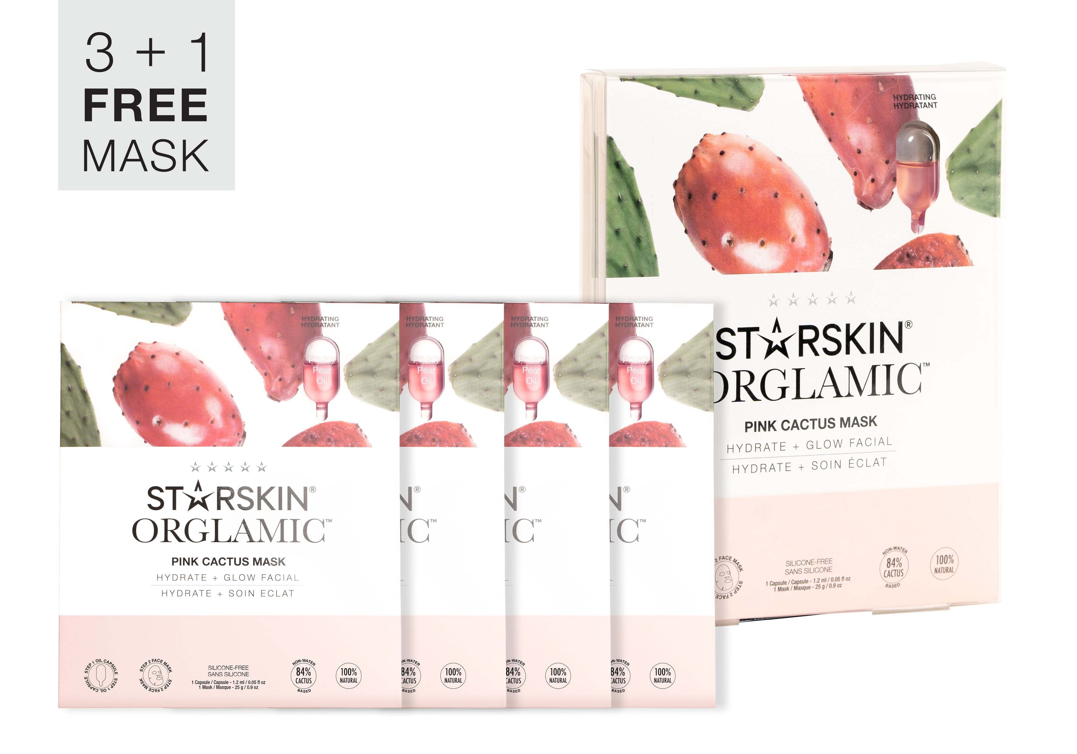 Starskin Pink Cactus Face Mask 3+1 Pack, 5.6 oz - Walmart Business Supplies