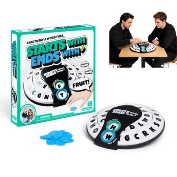 Start With Ends With Game, Interactive Word Association Game, Fast-Paced Letter Matching Game for Building Vocabulary & Quick Thinking for Game Night, Family Fun