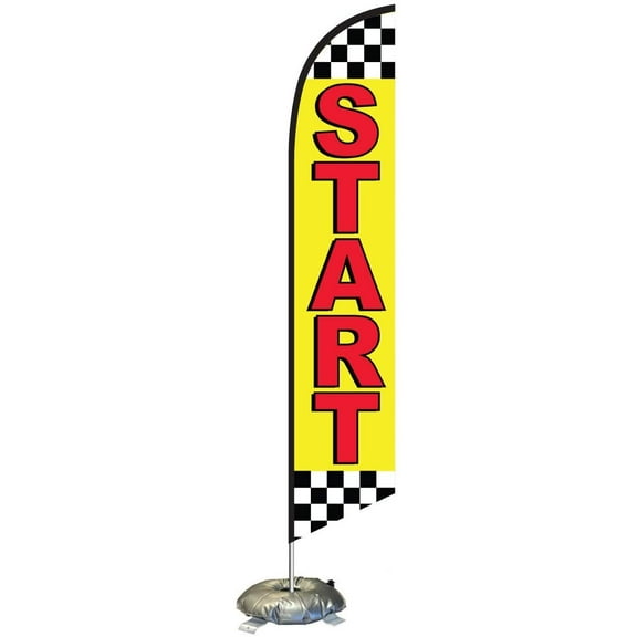 Start Feather Flag Kit with Cross-Base and Weight-Donut, Outdoor Advertising Banner Swooper Flag