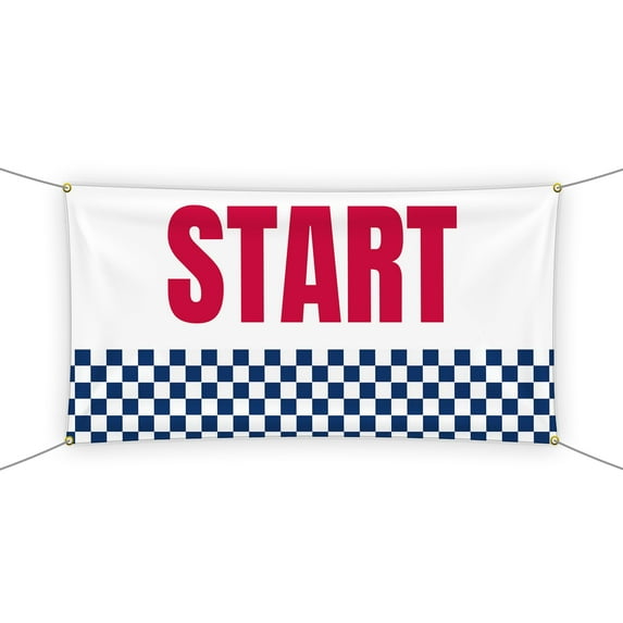 Start Large Banners and Signs for Outdoor by DreamController-Polyester Banner with 4 Holes for Easy Hang Indoor & Outdoor|4x2 Feet HD Banner to Promote Events| Made in USA