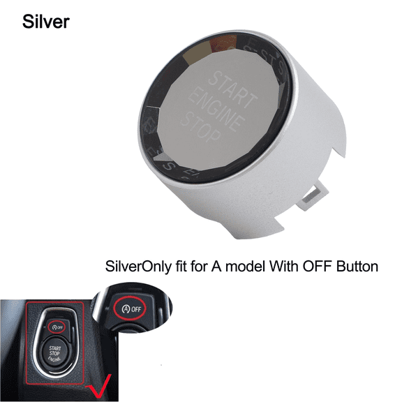 Start Stop Button for BMW F12 6 Series Coupe F13 6 Series Convertible F01 7 Series F02 7 Series LCI F10 5 Series F11 (Silver)
