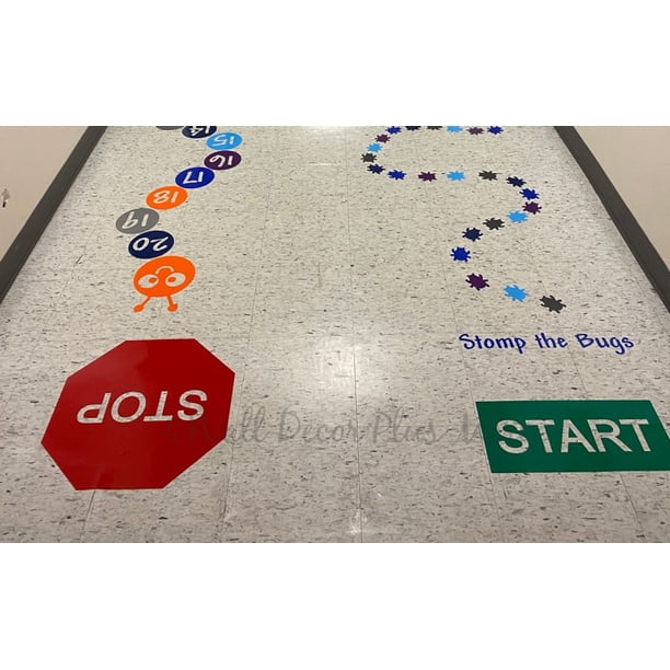Start Stop Sign Sensory Path Floor Decals for Kids - Die-Cut Vinyl ...