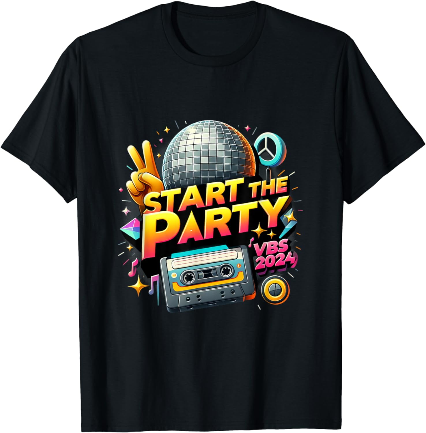 Start The Party Funny VBS 2024 Vacation Bible School 2024 T-Shirt ...