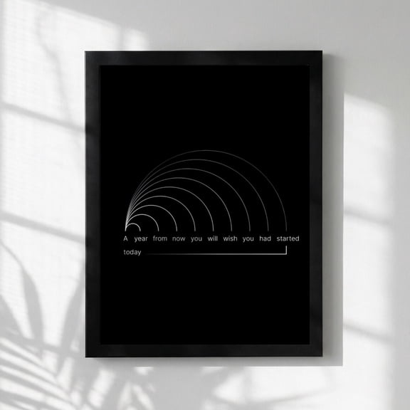 Start Today Minimalist Modern Momentum Wall Art Simple Action Home Decor Motivational Discipline Office Unframed Paper Print