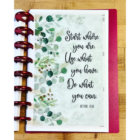 Start Where You Are Quote Dashboard 4 Use W/ The Tul/Arc (8 Disc) Planner