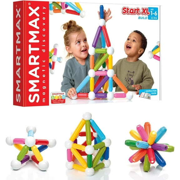 SmartMax Start XL 42 pcs STEM Magnetic Discovery Building Set for Ages 3+