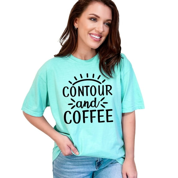 Start Your Day with Contour and Coffee, Chalky Mint Comfort Colors T-Shirt, 3XL