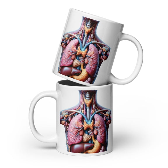 Start Your Day with a Dose of Anatomy!. White glossy mug (20 oz)