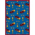 thumbnail image 1 of Start Your Engines Blue 3 ft.10 in. x 5 ft.4 in.  WearOn Nylon Machine Tufted- Cut Pile Just for Kids Rug, 1 of 1