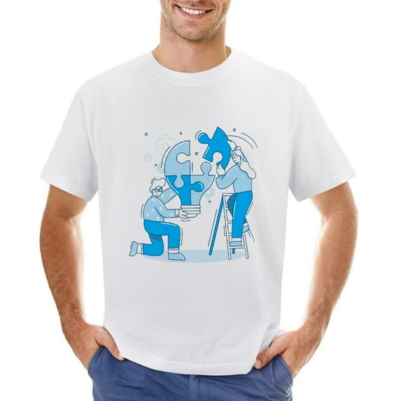 Startap Vintage T-shirt Mens Cotton Classic Crewneck Short Sleeve Tees Unisex White 2XL