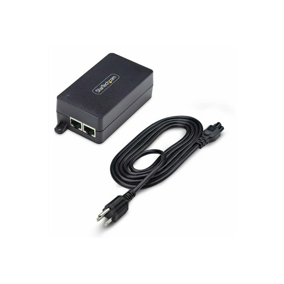 Startech 1-Port Gigabit PoE+ Injector, 10M/100M/1G Ethernet, PoE/PoE+ (802.3af/802.3at), 30W Power Budget, Wall Mountable, Unmanaged - 1-Port multi-speed PoE+ injector - Unmanaged inline injector s...