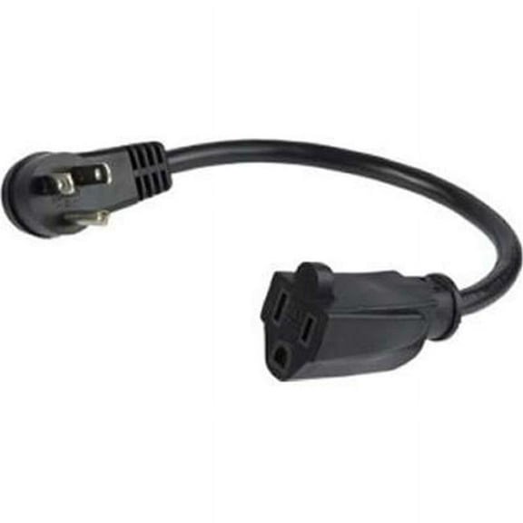 Startech 1 ft. Flat Extension Cord - NEMA 5-15R to Right-Angle 5-15P