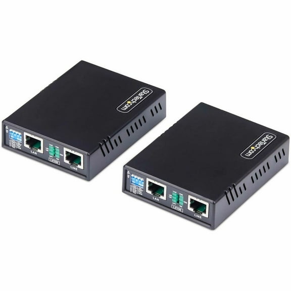 Startech 10/100 Ethernet Extender Kit, Up to 0.5mi (800m), Long-Range LAN Over Single Pair Wire/RJ45 UTP, For Remote IP Camera/WiFi AP - Unmanaged dual-speed (10/100M) RJ45 LAN extender/Ethernet bo...