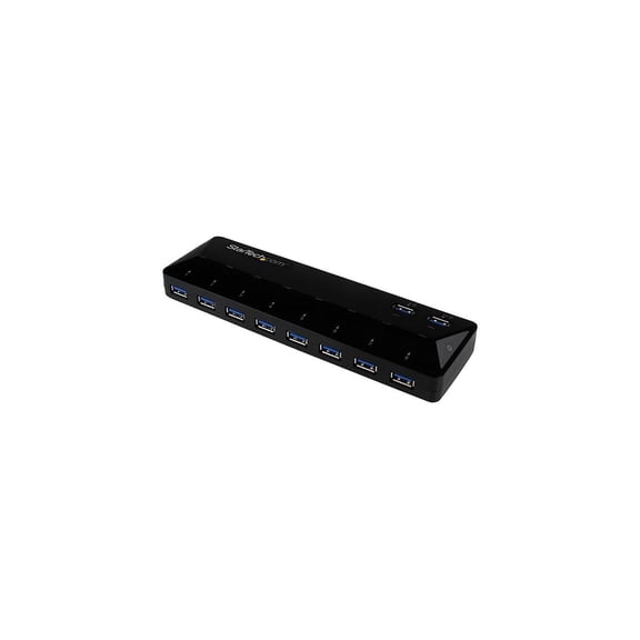 StarTech.com 10 Port USB 3.0 Hub with Charge & Sync Ports - 8 x USB-A, 2 x USB-A Fast Charge Ports - Multi Port Powered USB Hub