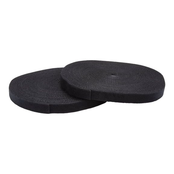StarTech.com Hook-and-Loop Cable Management Tie - 100 ft. Bulk Roll - Black - Cut-to-Size Cable Wrap / Straps