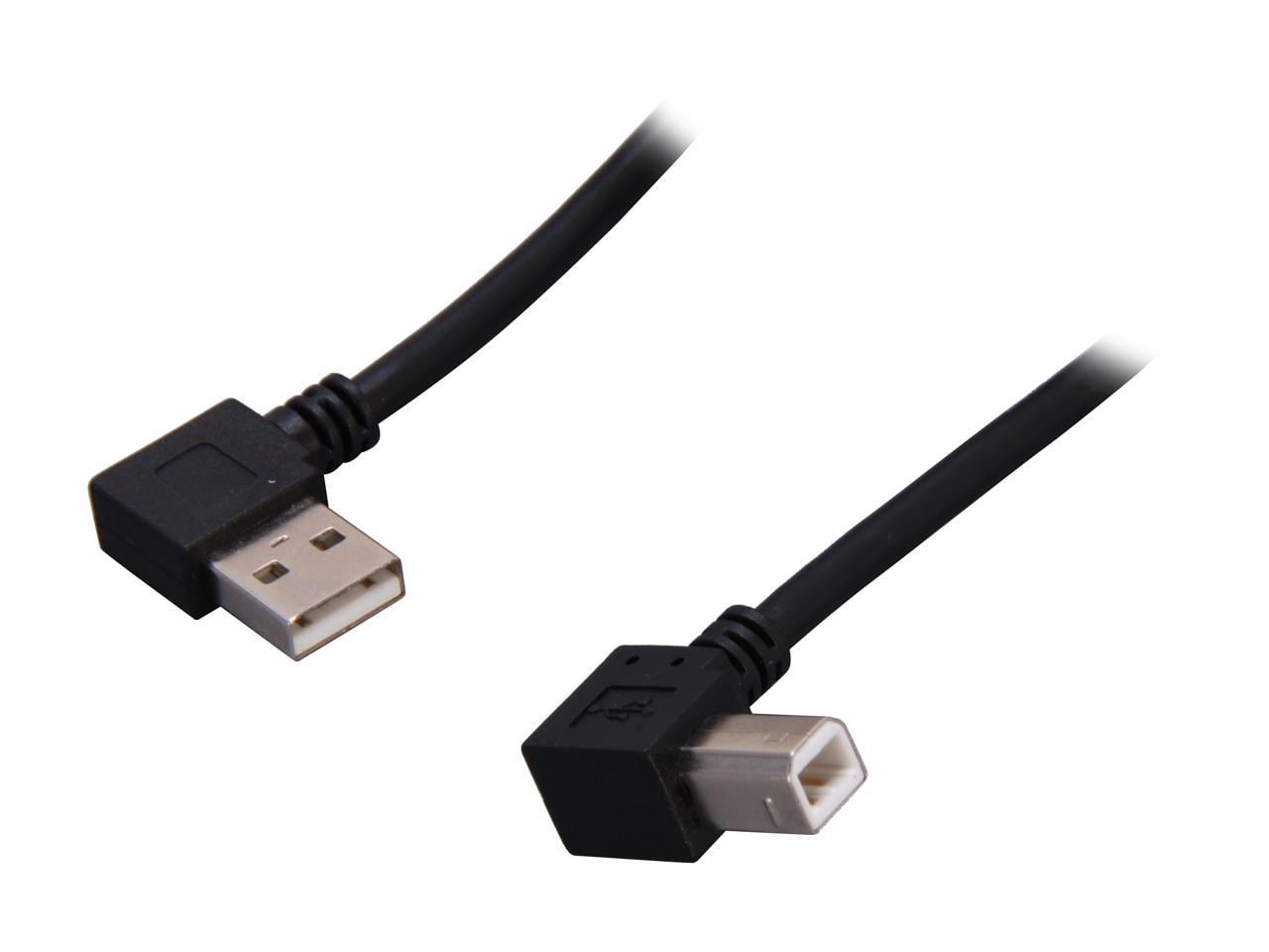 Startech 3 ft A Right Angle to B Right Angle USB Cable - M/M - USB - 3 ft - 1 x Type A Male USB - 1 x Type B Male USB