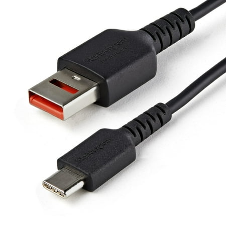 Startech.com 3ft (1m) Secure Cable, Type-a To Type-c Data Blocker -only Cable, No-data -only Cable For Phone/tablt, Data Blocking Protector Adapter Cable - 5v At 2.4a (12w Max) (usbschac1m) - Usb