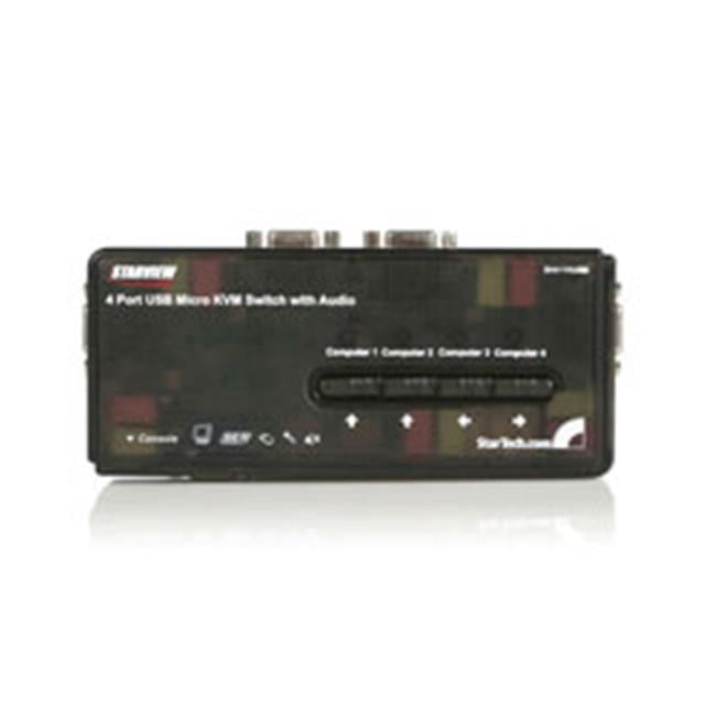 Startech  4 Port Mini USB KVM Kit with Cables and Audio Switching